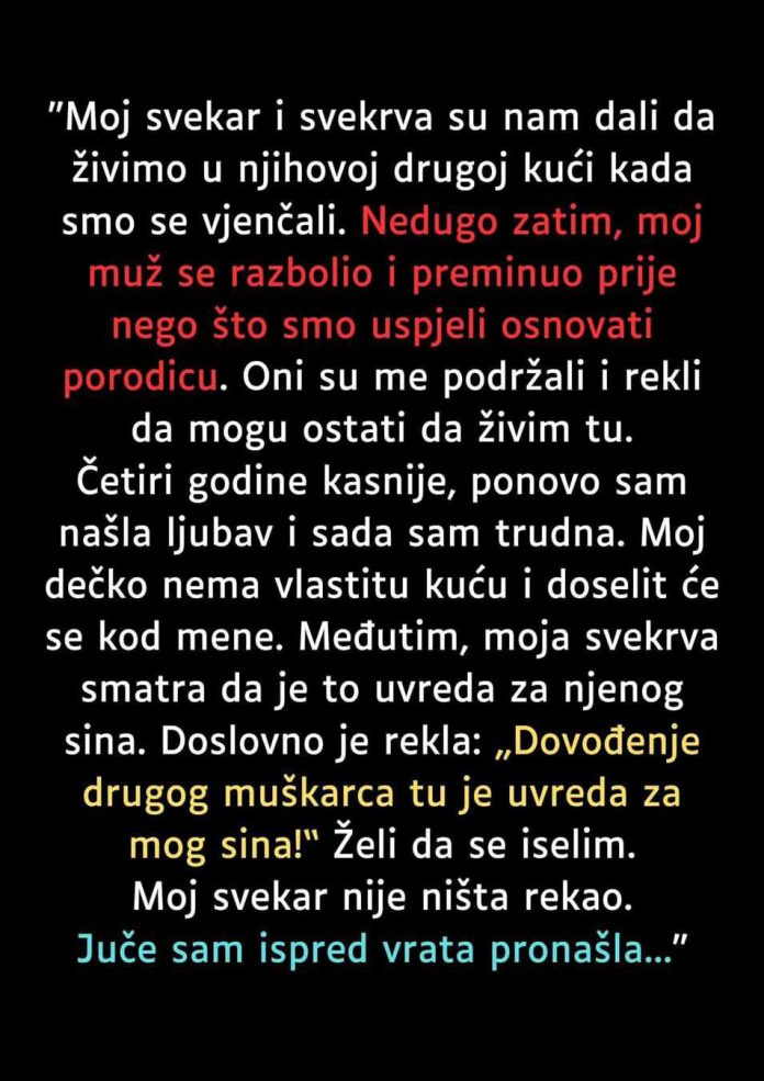 “Moj svekar i svekrva su nam dali da živimo u njihovoj drugoj kući…” - featured image “Moj svekar i svekrva su nam dali da živimo u njihovoj drugoj kući…” - featured image