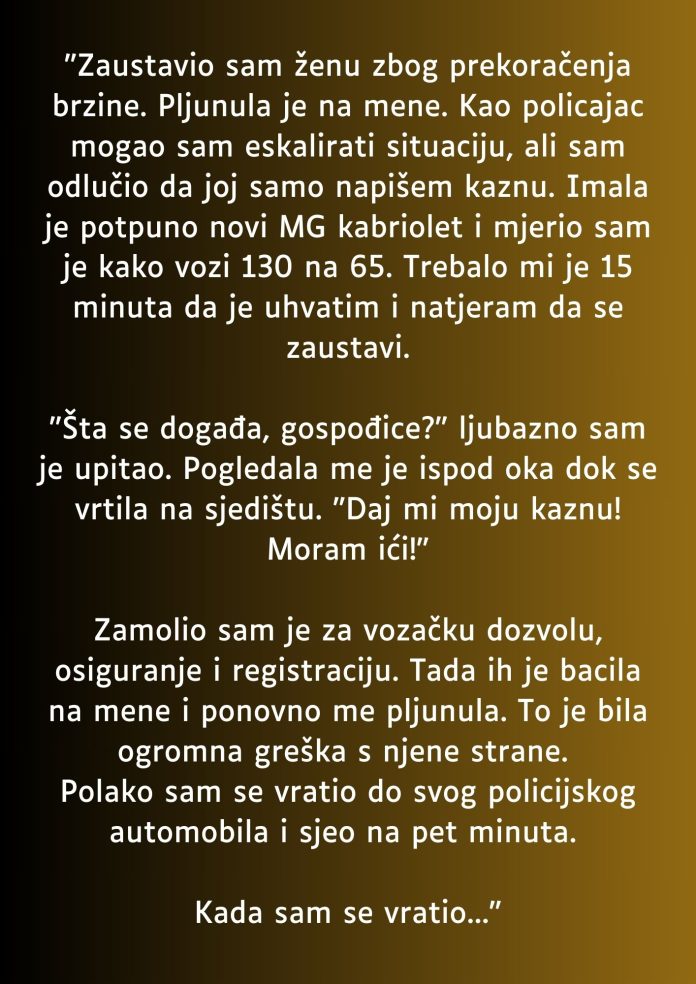 “Zaustavio sam ženu zbog prekoračenja brzine…” - featured image